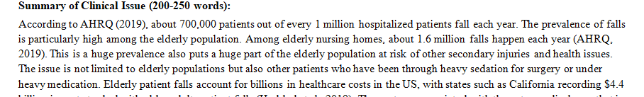 Select a nursing practice problem of interest to use as the focus of your research.