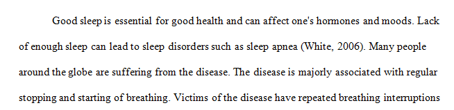 Select a sleep disorder – insomnia sleep apnea sleepwalking narcolepsy.
