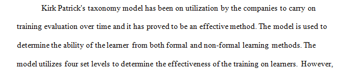 The advantages and disadvantages of using Kirkpatrick’s taxonomy.