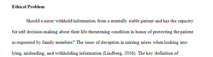 The importance of ethical decision-making in nursing.