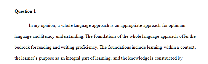 What is your view on the whole language approach