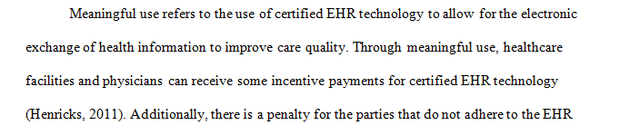 Write a 350-word summary explaining how Meaningful Use has had an impact on electronic medical record (EMR) vendors