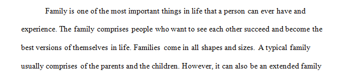Write about Growing Up in Your Family