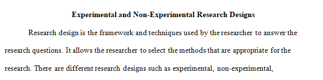 Provide examples of experimental and nonexperimental research design