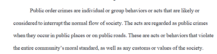 What are public order crimes