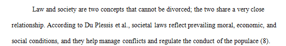 Write a literature review on 6 sources within the Law and Society major.