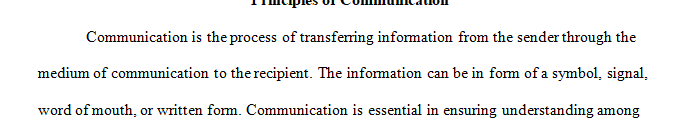 Choose two of the principles of communication.