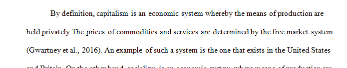 Define capitalism and socialism and provide examples of countries for both structures.