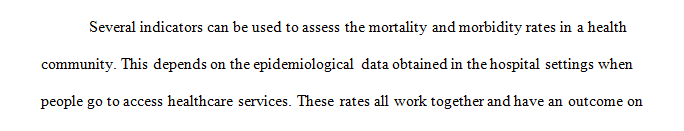 Develop a graphical representation showing the indicators of morbidity and mortality for the leading health indicator you selected   