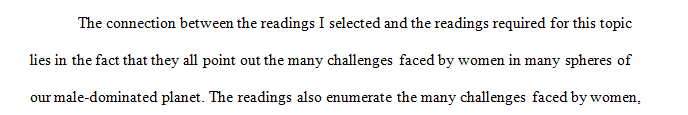 How do the readings you selected compare and contrast from the required readings on the topic