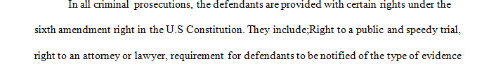 List the Sixth Amendment trial rights for a defendant in a criminal prosecution