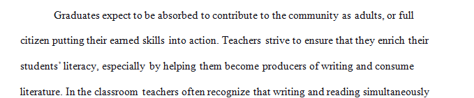 Literacy is an area that crosses all content curriculum.