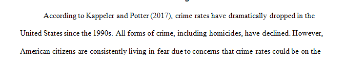 Submit a two-page summation outlining crime images of the reality of crime.