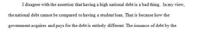 Take the opposing view of the original post regarding national debt