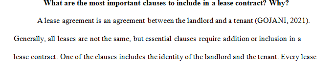 What are the most important clauses to include in a lease contract