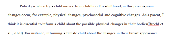 What do you think would be important to tell a child about puberty
