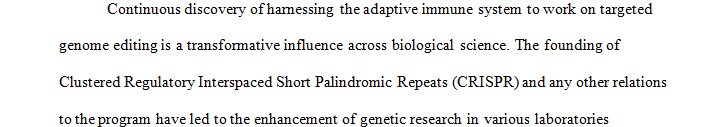 Write an assignment about the CRISPR knockout