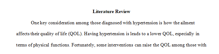 A literature review analyzes how current research supports the PICOT