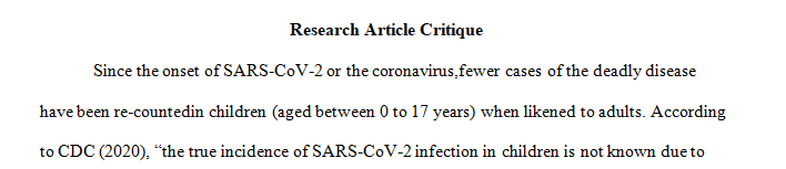 Address questions based on a published research article