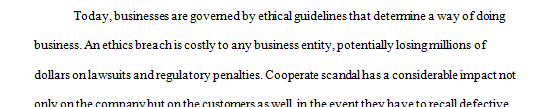 Business ethics are what guides decisions within a business.