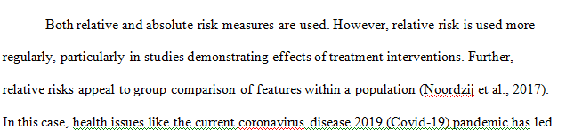 Choose a health risk that applies to you and find the absolute and relative risk for the development of at least one disease stemming from this risk. 