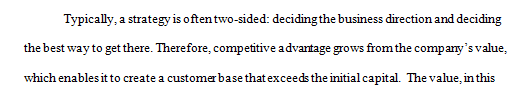 Developing a strategic plan for competitive advantage must start with the understating of what the internal strengths