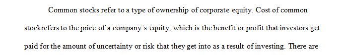 Discuss and calculate the cost of new common stock (Ks).