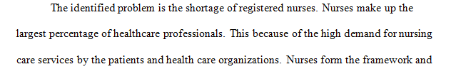 During your practicum, determine what clinical problem or issue the organization is facing.