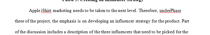 Explain why you chose these influencers to represent Apple