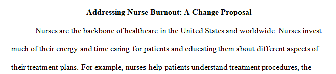 Identify a specific evidence-based topic for the capstone project change proposal