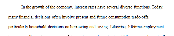 Interest rates have a huge impact on the national and global economy as well as on specific business practices