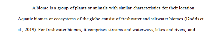Pick a biome and ecosystem and create a 500-700 word essay