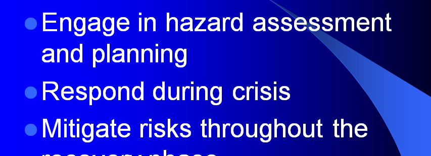 Public health officials can play a huge part in disaster planning and emergency preparedness