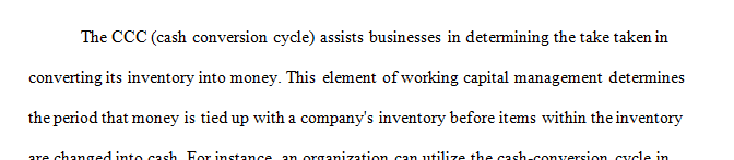 Select two of the following components of working capital management
