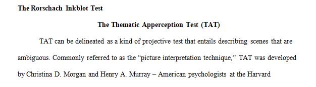 Select two of the personality assessments from the Personality Tests list below.