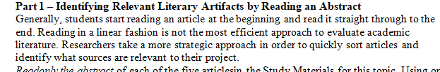 Successful completion of a doctoral dissertation requires significant amounts of independent critical reading on the research topic.