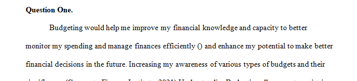What do you think you might learn about budgeting or fiscal management