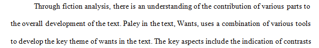 Write an essay on the short story you analyzed with the Fiction Template