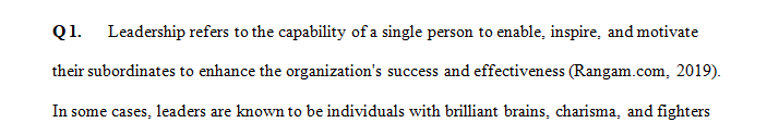 Describe the difference in roles between leadership and management.