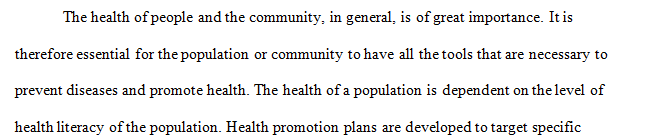 Develop a hypothetical health promotion plan