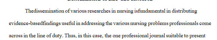 Dissemination of EBP and research is an important part of professional practice
