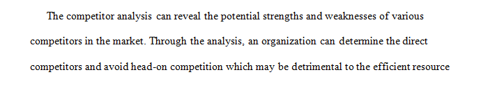 Explain how a marketing manager might use competitor analysis to avoid situations that involve head-on competition.