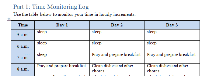 Monitor your time in hourly increments.