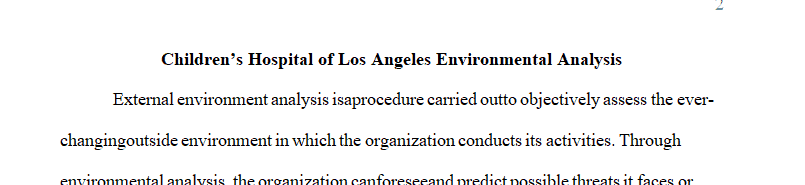 Perform a SWOT Analysis and Write an Environmental Analysis.