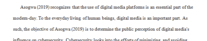 Public Perception of the Influence of Digital Media on Cyber Security in Nigeria