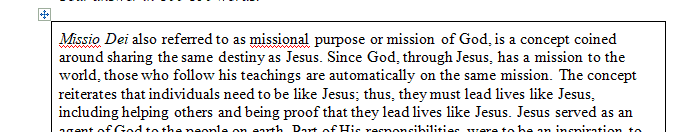 Summarize the concept of missioDei(missional purpose).
