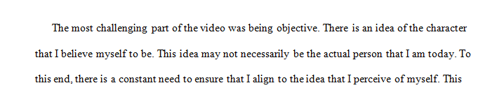 What was the most challenging part of presenting this video about yourself