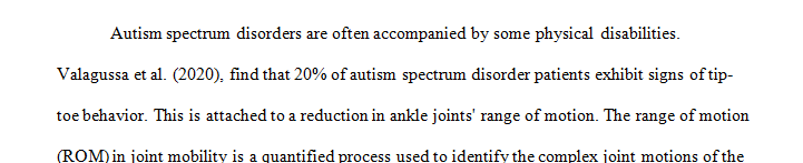 Autism Spectrum Disorders; Common Physical Therapy Treatment Interventions supported by research