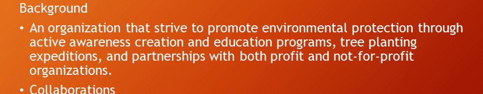 Create a powerpoint presentation for your non-profit organization.