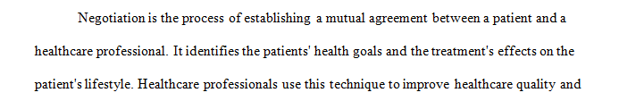 Define negotiation as it applies to patient education.